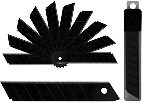 * Cuttermesser Klingen Abbrechklingen Ersatzklingen Teppichmesser | schwarz o. silber | 10 Klingen (schwarz)