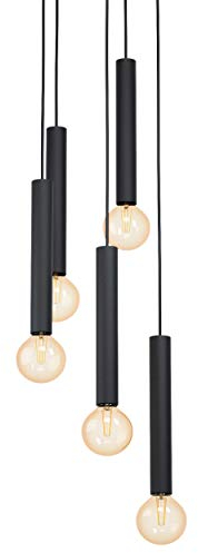 EGLO Pendelleuchte Cortenova, 5 flammige Hängelampe Industrial, Hängeleuchte aus Stahl in Schwarz, Esstischlampe, Wohnzimmerlampe hängend mit E27 Fassung