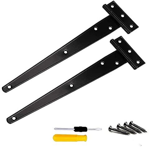 GZLCEU 2 Stk T scharnier, Türband T Scharniere mit 14 Schrauben 1 Schraubendreher für Schuppentore,Gartentor,Schrank,Scheunentore,Tore(250×72×25×1.8mm)