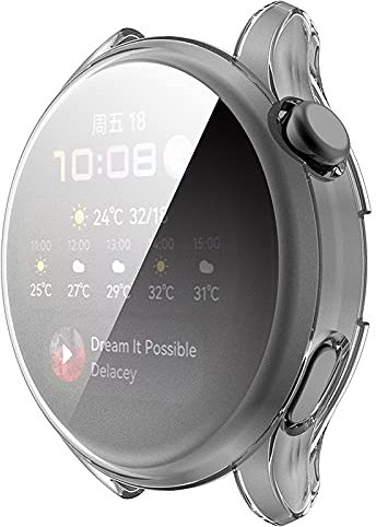 Custodia protettiva completa per Huawei Watch 3 46 mm/Watch 3 Pro 48 mm Screen Protector (Huawei Watch 3 Pro (48 mm), nero)
