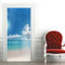 A.Monamour Türtapete Selbstklebend Türfolie Türposter 3D Sommer Sandstrand Meer Blauer Himmel Weiße Wolken Natur Landschaft Vinyl Folie Türdeko Tapete Wandbild Türaufkleber Türtattoo 77 x 200 cm
