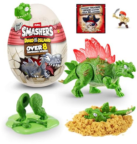Smashers Dino Island Nano Ei mit Dinosaurier Stegosaurus und über 10 Überraschungen!