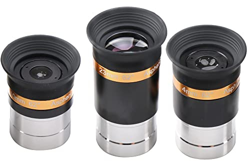 Starboosa Eyepiece Set Eyepiece for Telescope 62 °Wide Angle Aspheric Eyepiece - 1.25 inch Aspheric Eyepiece - The upgraded eyepiece comes with a soft eyecup [4mm, 10mm, 23mm eyepiece set]