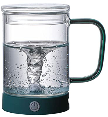 Flatware 2022 Nuevo USB Recargable Automático Auto Agitación Taza Magnética Doble Vidrio Taza de Té Resistente al Calor Tazas de Café Eléctricas de Mezcla Inteligente, 400ML