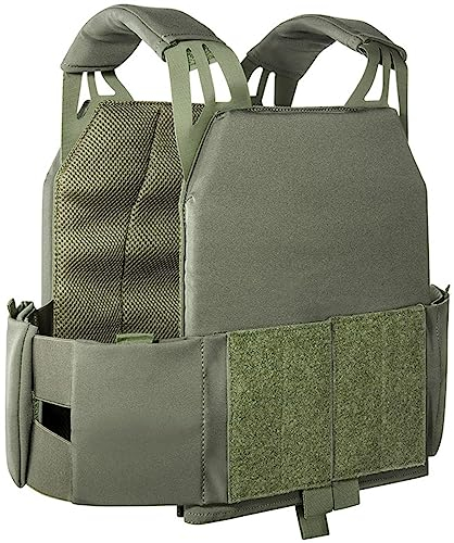 Tasmanian Tiger TT Plate Carrier LP MKII Leichter, Flacher Plattenträger, Unterzieh-Träger mit abnehmbaren Seitentaschen Olive S/M