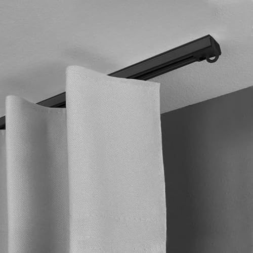 SN DECO - Objektschiene SL Set 1-läufig schwarz, erhältlich in verschiedenen Längen und Farben, Innenlauf, Vorhangschiene (320 cm)