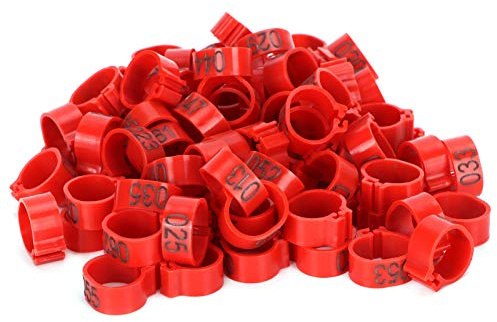 Pigeons Leg Ring, Chicken Leg Bands Poultry Foot Bands Plastic Bird Identify Clip On Ring Markers Identify for Ducks Chicks Chicken Guinea Pigeons Goose Bantam Finch Dove Lovebird Quail 100Pcs
