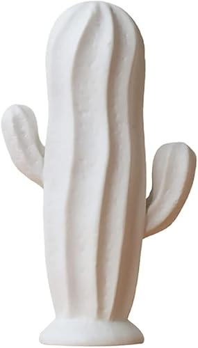 Ecoodisk Figura di Cactus in Ceramica Figurina Minimalista Cactus Bianco in Porcellana Ornamento del centrotavola Artistica da Collezione per la Scultura per Il Soggiorno.,A