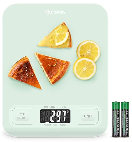 Etekcity Bilancia da cucina per alimenti, grammi e once digitali per perdita di peso, cottura, preparazione di cheto e pasti, display LCD, medio, verde