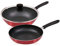 WIQUYBML Juego de Utensilios de Cocina de 3 Piezas, Juego de ollas, Acero Inoxidable, con Tapas de Vidrio, Todo Tipo de cocinas, Inducción, Gas, Cerámica, Eléctrica (1 Olla sopera 1 Lechero 1 Sartén)