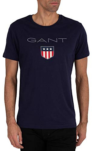 GANT Men's Reg Archive Shield SS T-Shirt, Evening Blue, 5XL