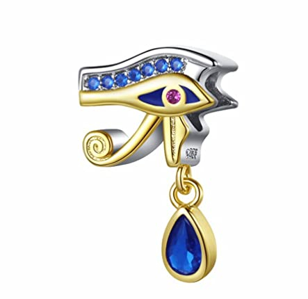 Streetculture Charm für Bettelarmband Kette Anhänger Ägypthen Pharao Auge Träne Mumie Grab Götter Gott Schmuck Dekoration Zubehör 925 Silber Geschenk Sterlingsilber S925 (Ägypten Pharao)