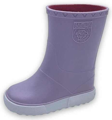 Boatilus Nautic, stivali da pioggia unisex, da bambino, 100% impermeabili, Foderato - LILLA – T24