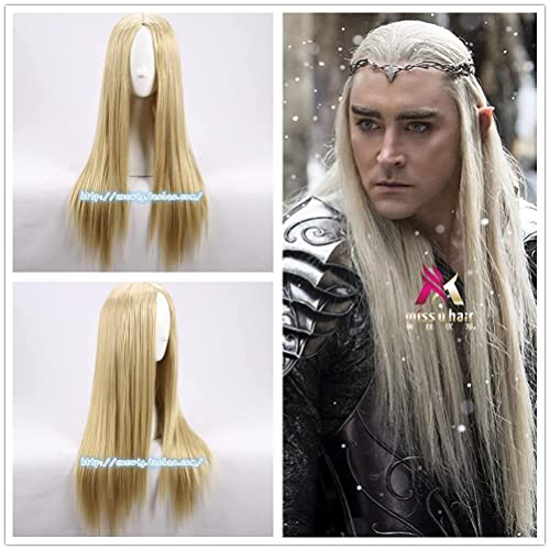 Film Hobbit Thranduil Cosplay Perücke King of Elf Gold Lange Glatt Perücke Lee Pace Haar-Kostüme