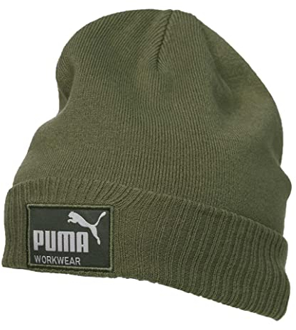 PUMA Workwear Mütze Herren Winter Beanie - Strickmütze mit Wärmepolsterung für Ohren, Atmungsaktive & Elastische Wintermütze - Oeko-TEX Zertifiziert, Perfekt für Outdoor Aktivitäten - Oliv