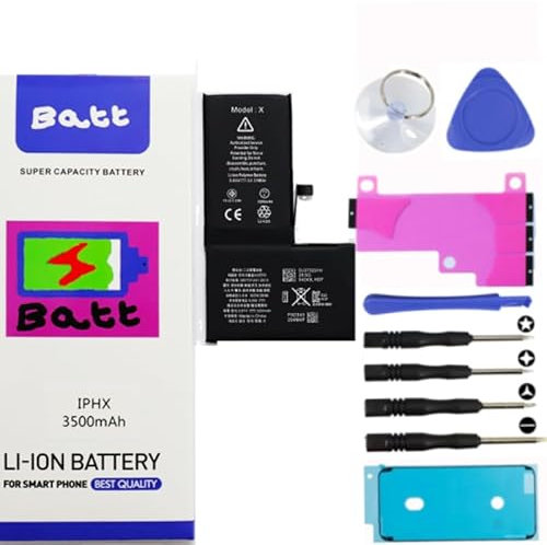 Batt® High Capacity Battery Kit for iPhones Includes All Stickers & MAGNETIC Tools (iPhone X)