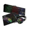 Noua Gaming USB Kit 4in1 Cuffie Rainbow, Mini Tastiera Illuminata con 12 Tasti Multimediali e Anti-ghosting, Layout Italiano QWERTY, Mouse 7200DPI con 6 Pulsanti, Tappetino Antiscivolo - Nero