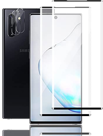 Ydiciv 2+2 Pièces Verre trempé Compatible avec Samsung Galaxy Note 10 avec 2 Pièces Caméra Arrière Protecteur, 9H Dureté, Sans Bulles, Film Protection écran pour Samsung Galaxy Note 10
