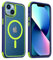 MobNano Magnetic Case For iPhone 13/14, [Support MagSafe Wireless Charging] Silicone Shockproof Bumper hard Transparent Outdoor Football Phone 13/14 Cover - Blue/Green
