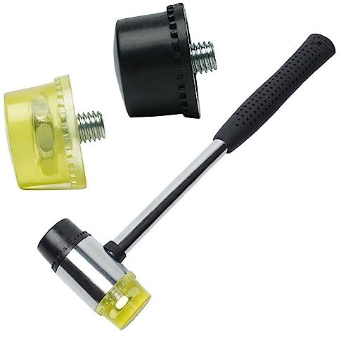Small Rubber Mallet Hammer Double-Faced Rubber Hammer Repair Tool Soft with Replacement Striking Head Tip for Kid or Women Usage or Light Tapping Work Non Slip