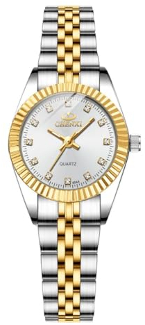 aswan watch Montre Analogique à Quartz pour Femme avec Bracelet en Acier Inoxydable,Boîtier de 26 mm, 3 Aiguilles,Petite
