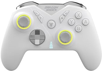 DragonShock - NEBULA PRO - Manette sans fil Pro Blanche pour Nintendo Switch, Switch Lite, Switch OLED, PS3, PC et Andro