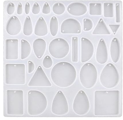 1 Pcs Jewellery Resin Mould Jewellery Making Silicone Moulds Variety Size Resin Earring Moulds with Hole for Making Jewelry Earrings Pendants Earring Accessories (Moonlight Gemstone)