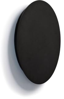LED Wandlampe rund Ø 25 cm indirektes Licht Schwarz 3000 K 130 lm warmweiß Metall Modern flache Wandleuchte Schlafzimmer Wohnzimmer Flur