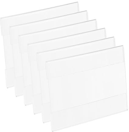 PATIKIL 3x4 Wall Mount Acrylic Sign Holder, 6Pcs Advertisement Display Frame with Tape Adhesive for Office Home Store Restaurant, Clear