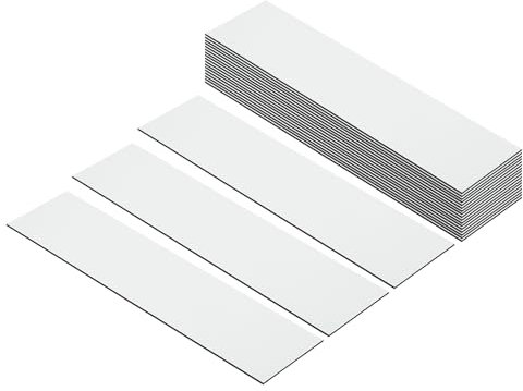 PATIKIL 8x2 Blank Name Plates, 20 Pack Custom Engraved Name Plate Rectangle Laser Engraving Blanks for Personalized Nameplates Office Desk DIY Painting Supplies, White, Black