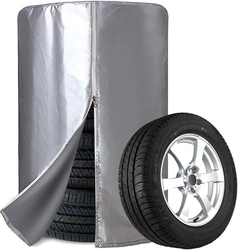 Auto Reifentasche Universale Abdeckung für 4 Reifen, Aufbewahrung, Sack für Lagerung, Wasserdichte Große Hülle mit Reißverschluss & Tunnelzug