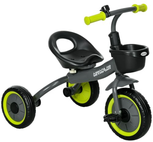 AIYAPLAY Trike für Kinder Baby-Trike Verstellbarer Sitz 2-5 Jahre Schwarz