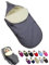Fußsack für Babyschale [Winterfußsack] für Kinderautositz Gruppe 0+ und Kinderwagenschale 3-Punkt- und 5-Punkt-Gurtsystem universal Lammwolle Sitzauflage verstellbar (dunkelgrau)