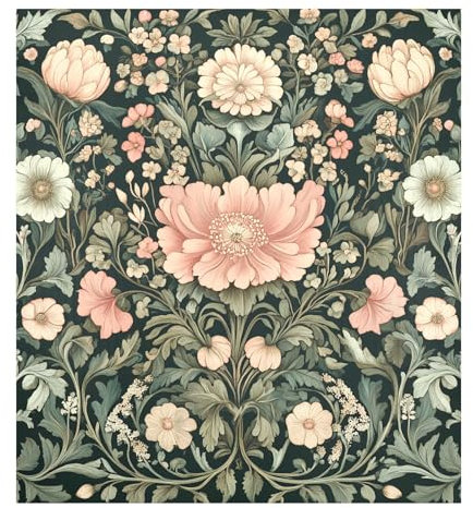 Hermosas calcomanías magnéticas de vinilo para lavavajillas, diseño de flores vintage con flores, para lavadora, nevera, electrodomésticos, 26 x 23 pulgadas