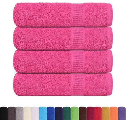 vidaXL Essuie-Mains 4 pcs Rose 50x100 cm 360 g/m² 100% Coton, essuie-Mains, Serviette de Bain, Ensemble de Serviettes de Bain, Serviette