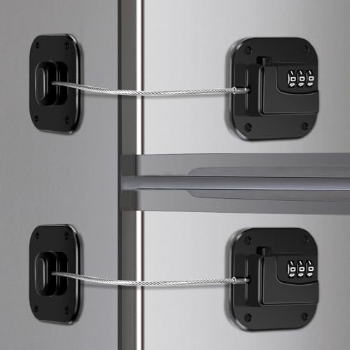 Himake Refrigerator Lock, Combination Lock for Refrigerator Cabinets, Drawers, Heavy Duty Fridge Lock, Safety Lock, Easy Install No Keys Needed (2 Pack)