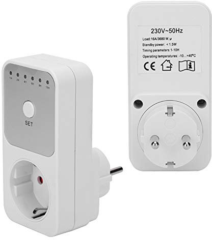 Timer-Steckdosenschalter, Einsteckbarer Countdown-Timer-Schalter, 6 Einstellungen, Multifunktionssteckdosen