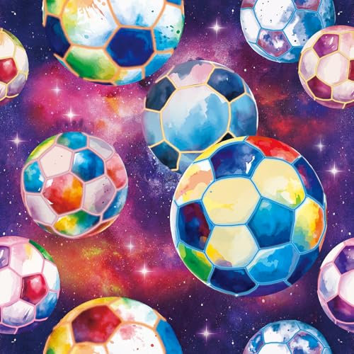 HPNIUB Colorful Kids Boy Football Wallpaper Football Bedroom Accessories Self-Adhesive Peel and Stick Sports Theme Wallpaper for Teenage Kids Room Game(44 * 300cm)