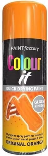 MIXEL Orange Gloss Spray Paint, Quick-Drying Formula, Easy-To-Apply, Ideal For Crafts, DIY Projects, Home Decor, Long-Lasting Protection, Interior and Exterior Use, 400ml, (1 Pcs)