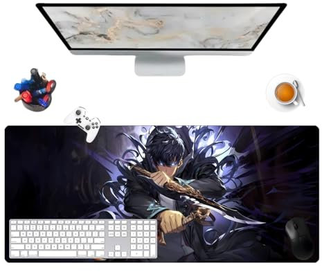 Solo Leveling Pretty Anime Mauspad für Büro, rutschfest, strukturierte Oberfläche, 900 x 400 x 3 mm, für Computer, Gamer, Zuhause und Laptops (7)