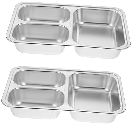 FUNNETOYU 2stücke Tablett Mit Lunchfach Aus Tablett Mit Geteiltem Mittagessen Leicht Zu Reinigen Für Camping Wandern Und