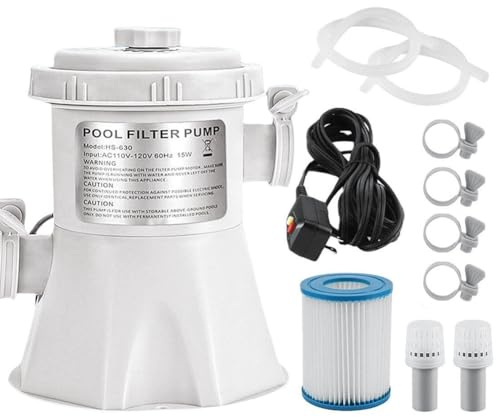 Puthernm Set mit Filterpumpe für Pool, oberhalb des Bodens, 300 Gallonen, aufblasbar, Poolpumpe, Hauspool-Puppe, Umwälzpumpe für den Pool