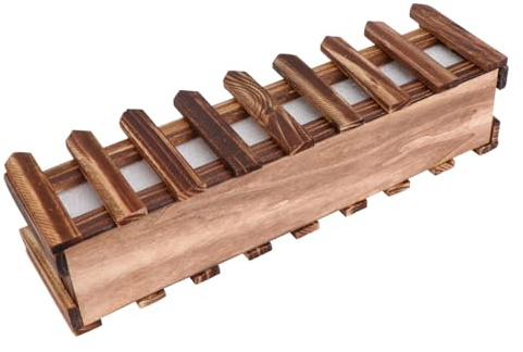 SUPVOX Jardinière Bois Carbonisé avec Mousse Pot de Fleurs Artificielles Décoratif Résistant pour Intérieur et Extérieur Support Naturel pour Plantes