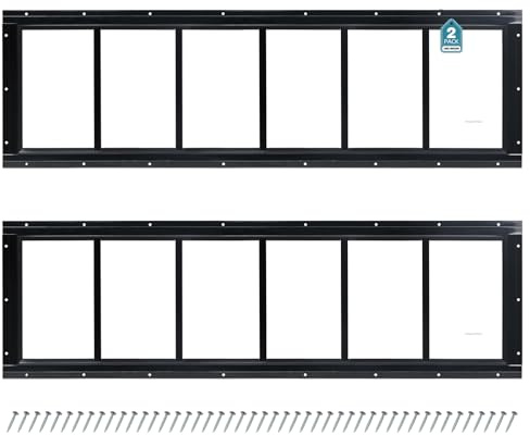 Melkus Finestra per capanno 30,5 x 91,4 cm, confezione da 2 pezzi, design fisso con vetro temperato, perfetta per capannone, pollaio, fienile, serra, garage, casetta dei giochi, ripostiglio, nero