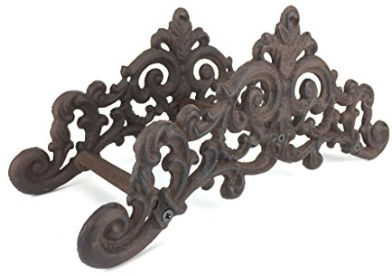 Crispe home & garden Schlauchhalter aus Gusseisen - Schlauchhaken in Anthrazit - 35,5X 15 x 14 cm - ideal für Wandmontage als Wasserschlauchhalter für den Garten