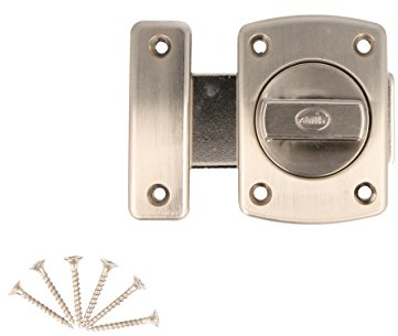 WC Toilette Schloss Türriegel Barrel Bolt Türschloss drehbar Edelstahl Optik oder Chrom (Edelstahl Optik, 30mm)