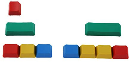 OEM Profile PBT RGBY CMYK Modifiers 10 Keys Laser Engraved Keycaps Mac Keycaps for Cherry MX Mechanical Keyboard (RGBY Blank)