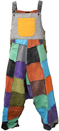 Gheri Men's Colorful Patchwork Cotton Light Dungarees LXL