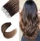 Sixstarhair Invisible Tape Extensions Echthaar Dunkelbraun Verblasst Zu Kastanienbraunem Balayage #2/6 Echthaar Extensions Tape 55cm 20pcs 50g