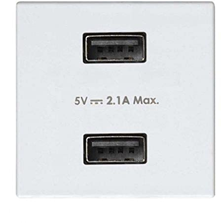 Simon Toma doble USB 27 Play, 1 x 5, 5 x 5, 5 centímetros, color blanco (referencia: 2701096-030), estándar